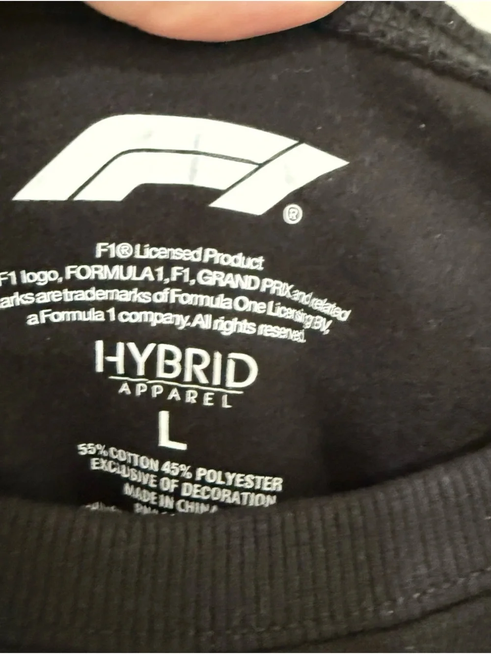 NWT - Juniors Hybrid Apparel Black Sweatshirt with Red Shoulder Stripes - Large